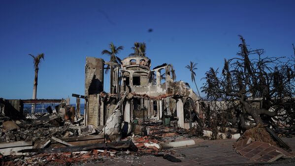 山火事で焼失したラハイナでの建物（ハワイ州・マウイ島、12日） - Sputnik 日本