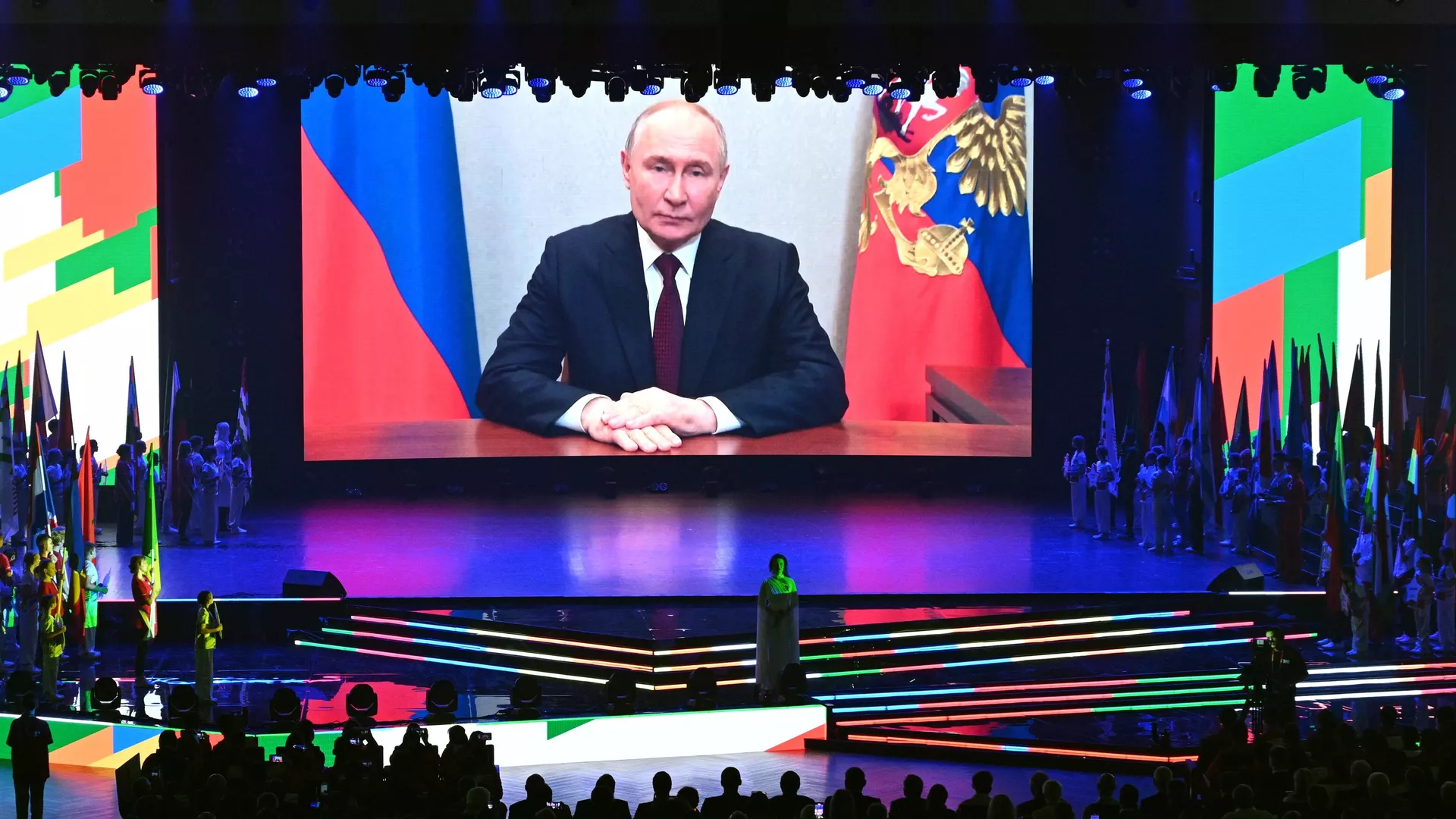 開幕式で放映されたプーチン大統領のビデオメッセージ