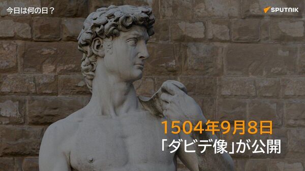 🗓️1504年9月8日、ミケランジェロの大理石彫刻「ダビデ像」がフィレンツェのシニョーリア広場に公開された。高さ517cm、幅199cm、重さ5572kg。 #今日は何の日_Sputnik - Sputnik 日本