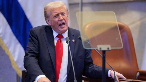 Президент США Дональд Трамп во время выступления в Кнессете в Иерусалиме, Израиль - Sputnik 日本