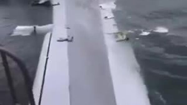 【香港、貨物機海転落の現場】 - Sputnik 日本