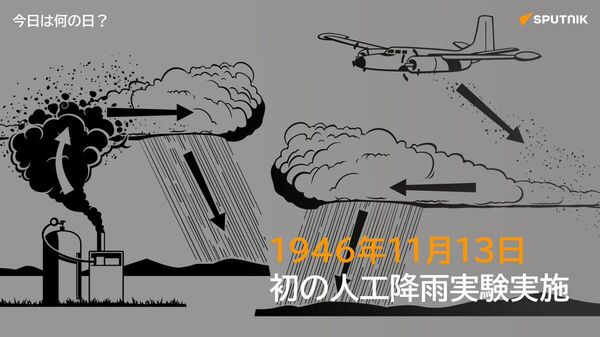 🗓️1946年11月13日、米ニューヨーク州アディロンダック山脈周辺上空で、ゼネラル・エレクトリック社が世界初の人工降雪実験を実施。航空機でドライアイスを散布し、降雪を発生させることで人工降雨技術の実証に成功した。 #今日は何の日_Sputnik - Sputnik 日本