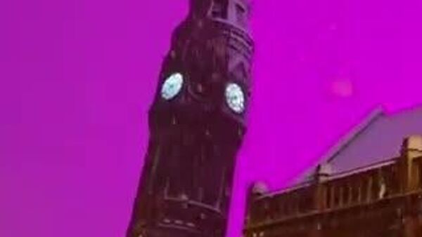 【冬のハートウォーミングな夕べに映える… ピンクの空？!】 - Sputnik 日本