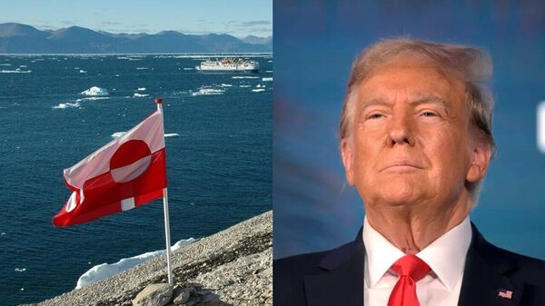 グリーンランド旗とトランプ米大統領 - Sputnik 日本