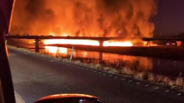 【岡山・総社 河川敷を覆う炎】 - Sputnik 日本