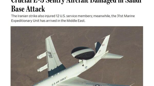 【イランのサウジ攻撃で米軍の貴重な早期警戒機に損傷】 - Sputnik 日本