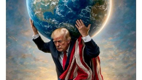 【トランプ氏、地球儀を担ぐ自画像を投稿】(1/2) - Sputnik 日本