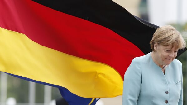 ドイツ旗とメルケル首相 - Sputnik 日本