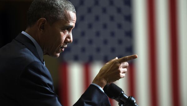 Президент США Барак Обама на выступлении в Нью-Джерси - Sputnik 日本
