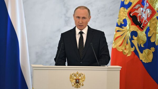 Обращение президента России Владимира Путина с ежегодным посланием к Федеральному Собранию - Sputnik 日本