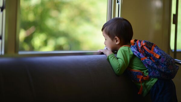 車窓から景色を眺める子供 - Sputnik 日本
