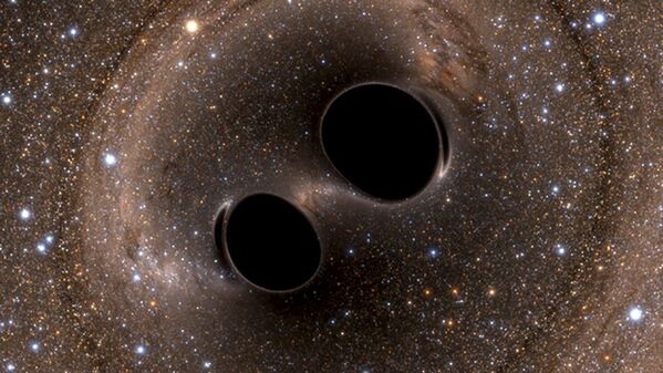 2つのブラックホールによって生成された重力波。学者たちが、重力波を観測した。重力波は、アルベルト・アインシュタインが予言していたが、この度その存在が実験的に証明された。１１日、米ワシントンで発表された。観測に成功した重力波は、地球から１０億光年離れた２つのブラックホールが合体したことによって生じたもので、調査を行っていた２つの観測所で観測された。 - Sputnik 日本