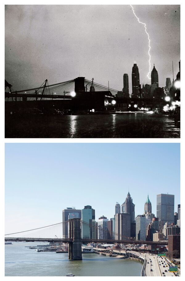 ブルックリン橋。1940年7月27日と2015年3月22日 - Sputnik 日本