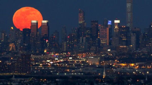 ニューヨーク上空の満月。 - Sputnik 日本