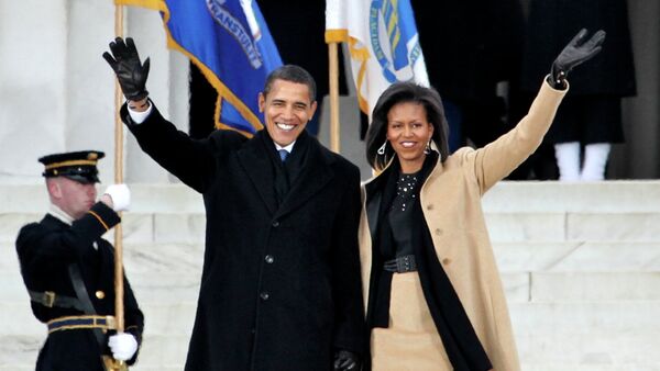 Barack and Michelle Obama in Washington. - Sputnik 日本