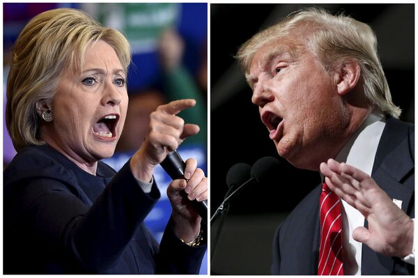 Democratic presidential candidate Hillary Clinton (L) and Republican presidential candidate Donald Trump are seen in a combination of file photos  - Sputnik 日本