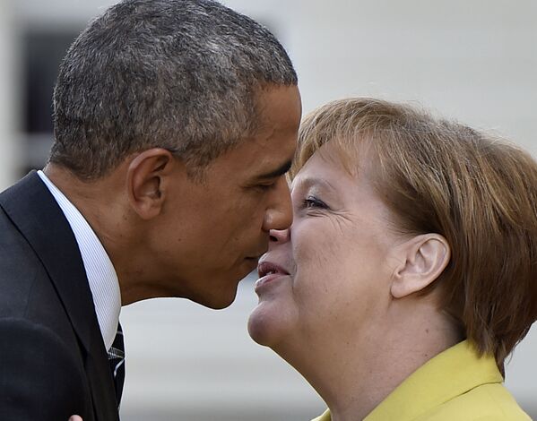 ハノーバー会議におけるドイツのメルケル首相と米国のオバマ大統領 - Sputnik 日本