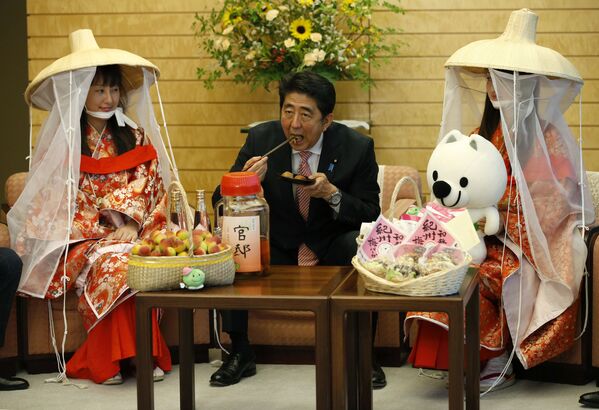 安倍首相、２０１５年東京で梅を試食 - Sputnik 日本