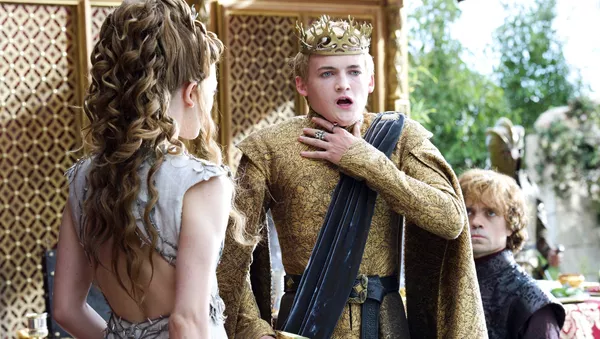 This image released by HBO shows Natalie Dormer, left, Jack Gleeson, Peter Dinklage, right in a scene from Game of Thrones. - Sputnik 日本