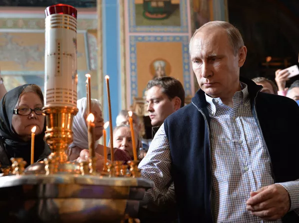 ロシアのウラジーミル・プーチン大統領。ヴァラーム修道院の「主の変容大聖堂」にて。 ロシアのウラジーミル・プーチン大統領。ヴァラーム修道院の「主の変容大聖堂」にて。 - Sputnik 日本