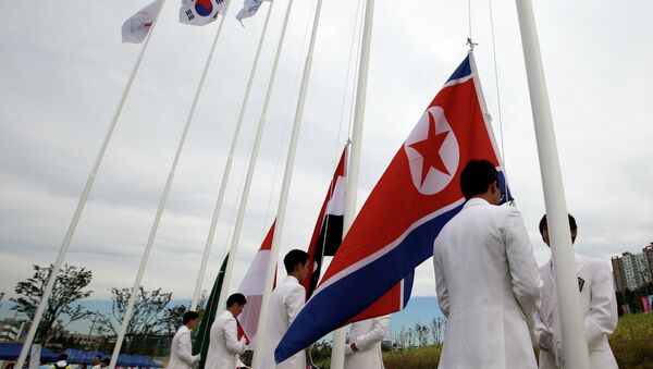 北朝鮮と韓国の旗（アーカイブ写真） - Sputnik 日本