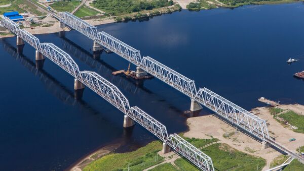 Железнодорожные мосты через реку Бурея в Бурейском районе Амурской области - Sputnik 日本