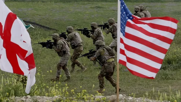米軍とグルジア軍の戦士たち - Sputnik 日本