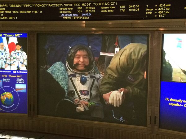 カプセルから出た直後の大西さん - Sputnik 日本