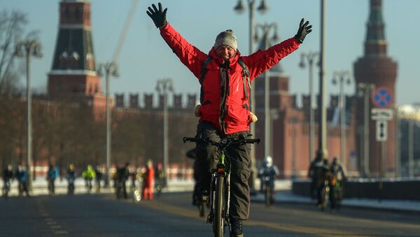 モスクワでの第２回自転車パレードはマイナス２７度の中決行された - Sputnik 日本