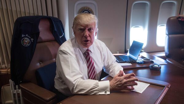 トランプ大統領はエアー・フォース・ワン大統領専用機の機内で - Sputnik 日本