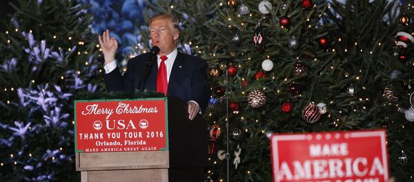 U.S. President-elect Donald Trump speaks during a USA Thank You Tour event in Orlando, Florida, U.S., December 16, 2016. U.S. President-elect Donald Trump speaks during a USA Thank You Tour event in Orlando, Florida, U.S., December 16, 2016. - Sputnik 日本