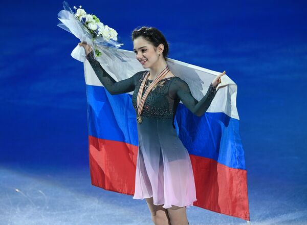 ヘルシンキで開催されたフィギュアスケート世界選手権でのエフゲニヤ・メドヴェジェワ - Sputnik 日本