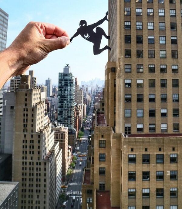 ホテル「グランド・ハイアット・ニューヨーク」からの写真。写真家は、あのスパイダーマンを見たようだ！ - Sputnik 日本
