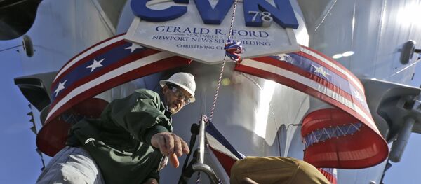 米国の空母、Gerald R. Ford (CVN 78) の準備中（アーカイブ写真） - Sputnik 日本
