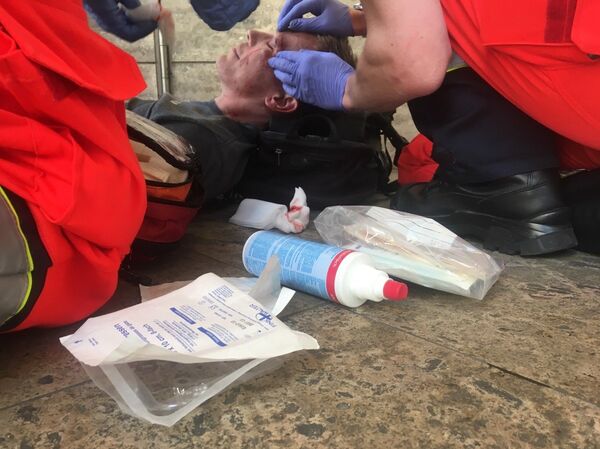 被害に合った抗議者 - Sputnik 日本