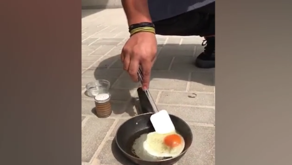 「ドバイではこんな風に料理するんだよ！」　44度の暑さの中、路上で目玉焼きを焼く - Sputnik 日本