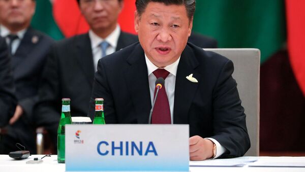 Председатель Китайской Народной Республики Си Цзиньпин на встрече лидеров стран БРИКС в преддверии саммита Группы двадцати G20 в Гамбурге - Sputnik 日本