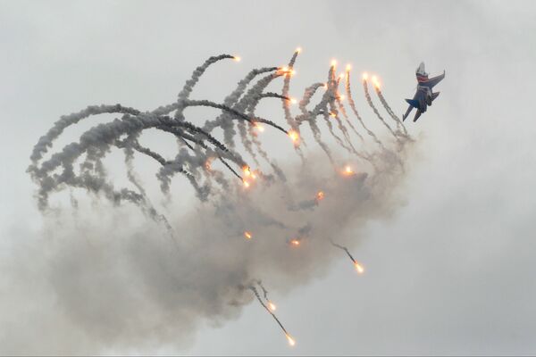 多目的戦闘機スホイ３０SM　第４航空隊と対空防衛編制７５周年を祝うロストフ・ナ・ドヌーでの航空スポーツ・デー - Sputnik 日本