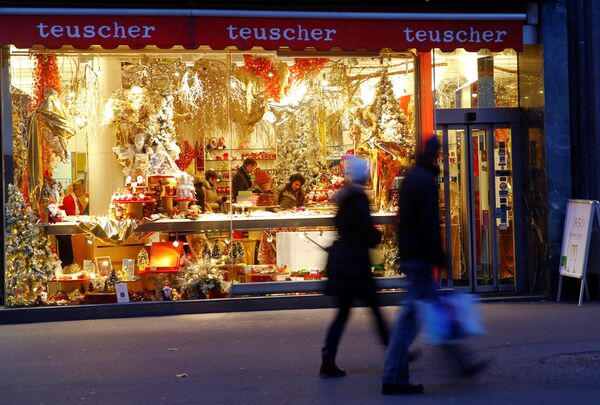 スイス・チューリッヒの商店街バーンホフシュトラッセ通りにあるチョコレート店Teuscher Chocolates store - Sputnik 日本