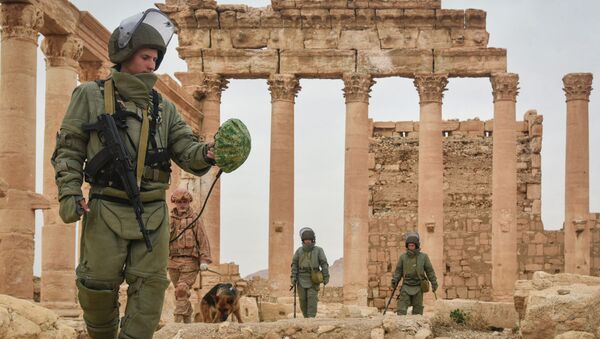 シリア中部のパルミラ遺跡と住宅街で地雷を除去するロシア軍工兵ら - Sputnik 日本