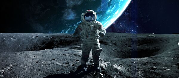 Астронавт во время высадки на Луну - Sputnik 日本