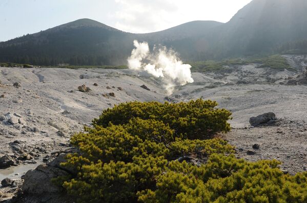 クナシル島にあるゴロヴニン火山（泊山）のカルデラ - Sputnik 日本