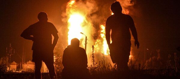 ウクライナ首都キエフ郊外の石油基地の火災 - Sputnik 日本