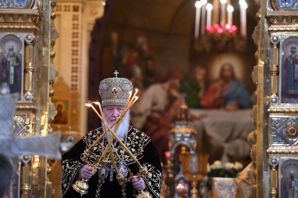 ロシア正教会の最高位キリル総主教が救世主ハリストス大聖堂で聖体礼儀を行う - Sputnik 日本