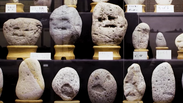 Стенд в японском музее Bizarre Museum of Rocks With Faces - Sputnik 日本