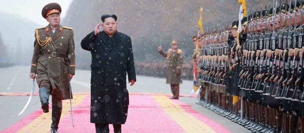 Лидер Северной Кореи Ким Чен Ын во время посещения министерства вооруженных сил КНДР Лидер Северной Кореи Ким Чен Ын во время посещения министерства вооруженных сил КНДР - Sputnik 日本
