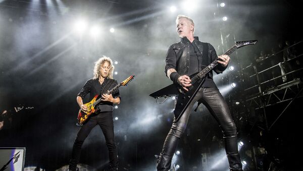 Участники группы Metallica Кирк Хэмметт и Джеймс Хэтфилд на фестивале Rock On The Range Music в США - Sputnik 日本