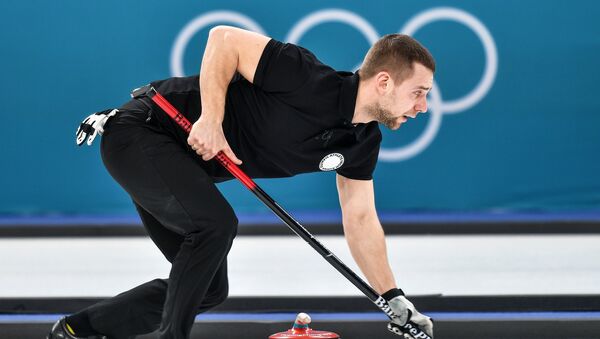 Alexandr Krushelnitski, deportista ruso durante el partido de Curling entre Rusia y Noruega (JJOO-2018 en Pyeongchang) - Sputnik 日本