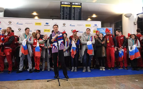 ロシア五輪委員会のアレクサンドル・ジューコフ会長　２０１８年平昌五輪に参加のロシア人選手らの歓迎会で - Sputnik 日本