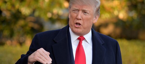 Президент США Дональд Трамп во время беседы с журналистами Президент США Дональд Трамп во время беседы с журналистами - Sputnik 日本